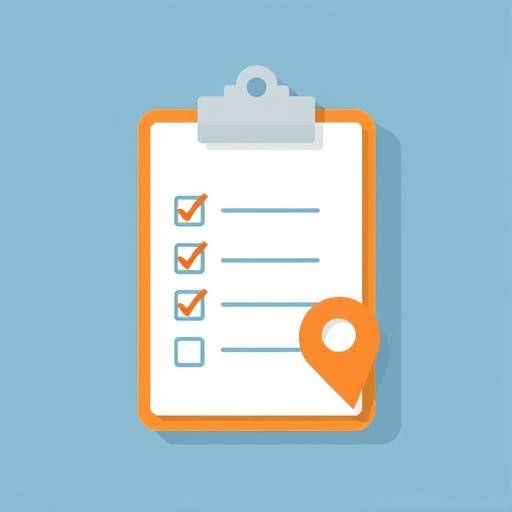 Icon illustrating a clipboard checklist, symbolizing location management.
