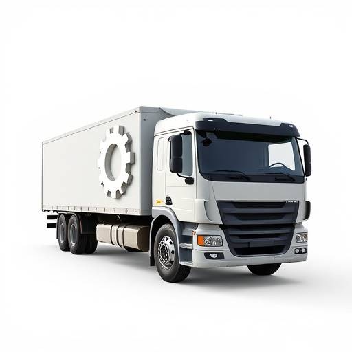 Icon representing logistical support with a truck and a gear icon.